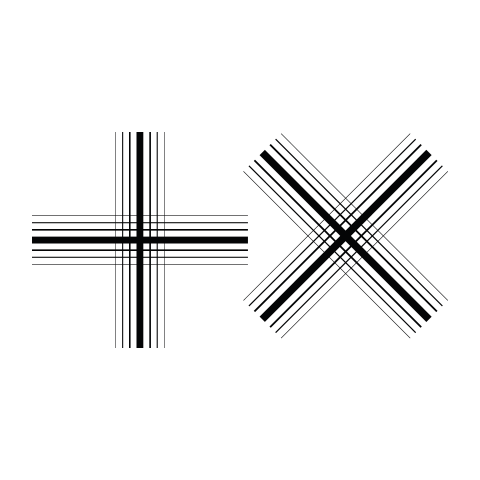 white plus x logo